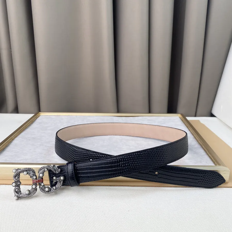 D&G New Belt with Precision Brass Hardware and Grained Calfskin