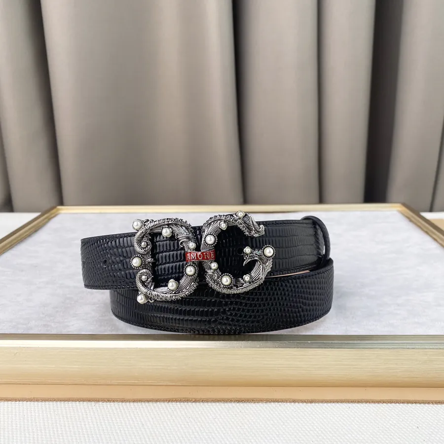 D&G New Belt with Precision Brass Hardware and Grained Calfskin