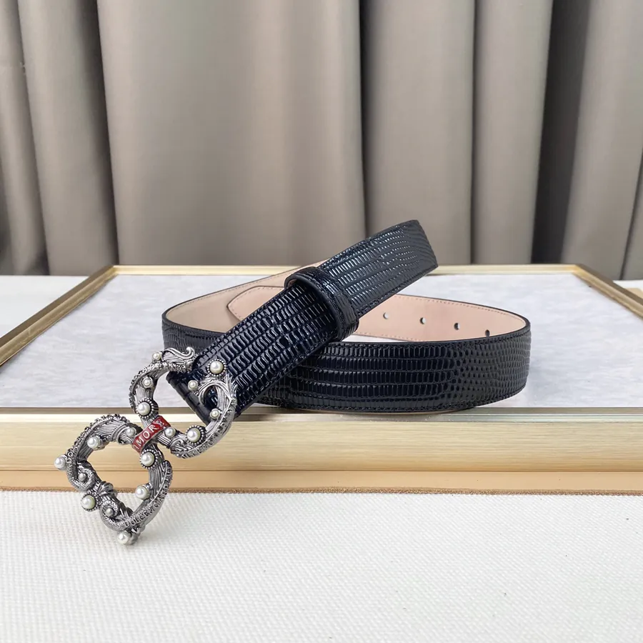 D&G New Belt with Precision Brass Hardware and Grained Calfskin