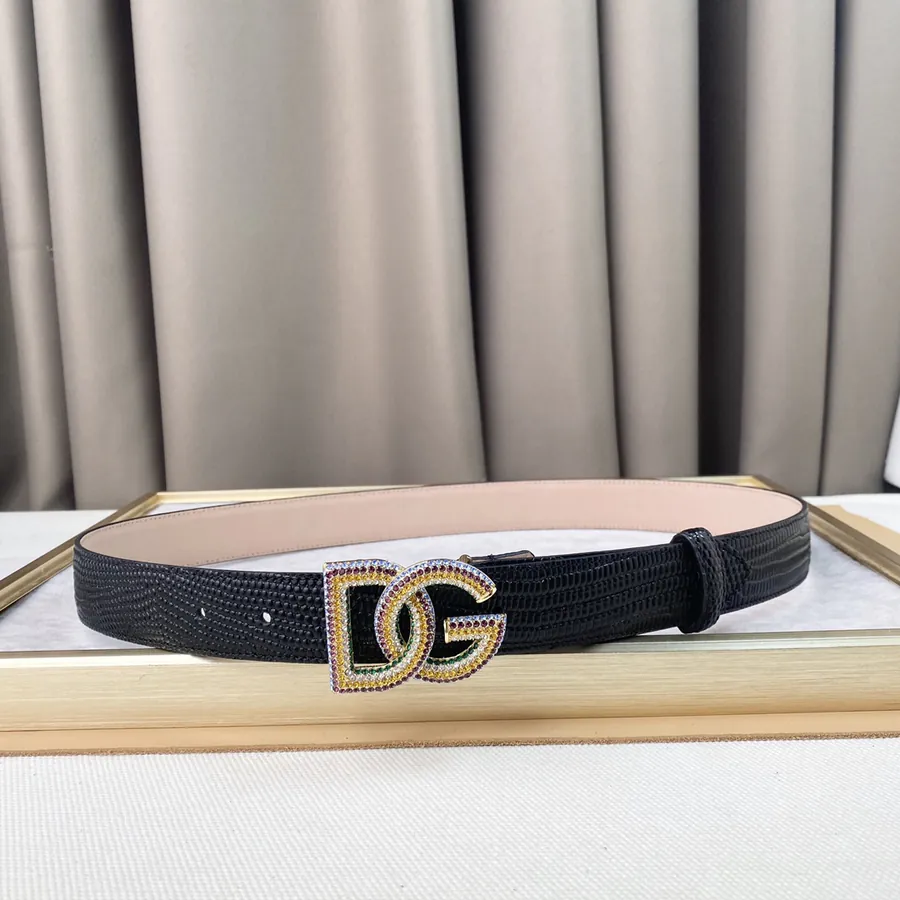 D&G Belt with Precision Brass Hardware and Genuine Crocodile Leather