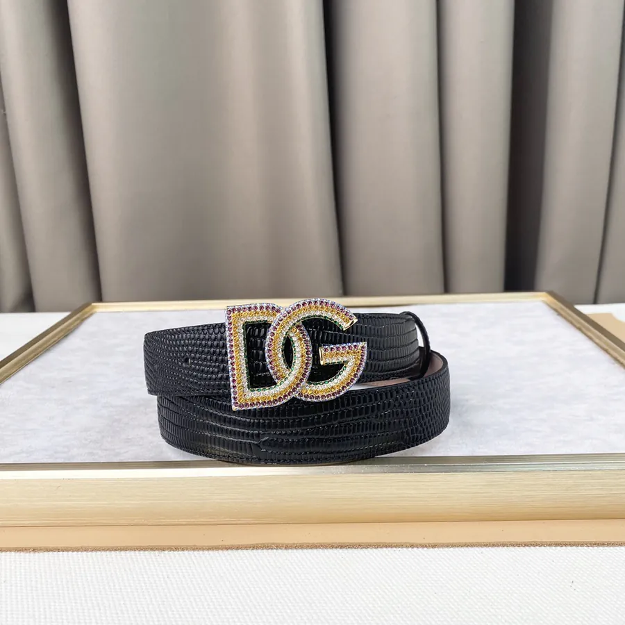 D&G Belt with Precision Brass Hardware and Genuine Crocodile Leather