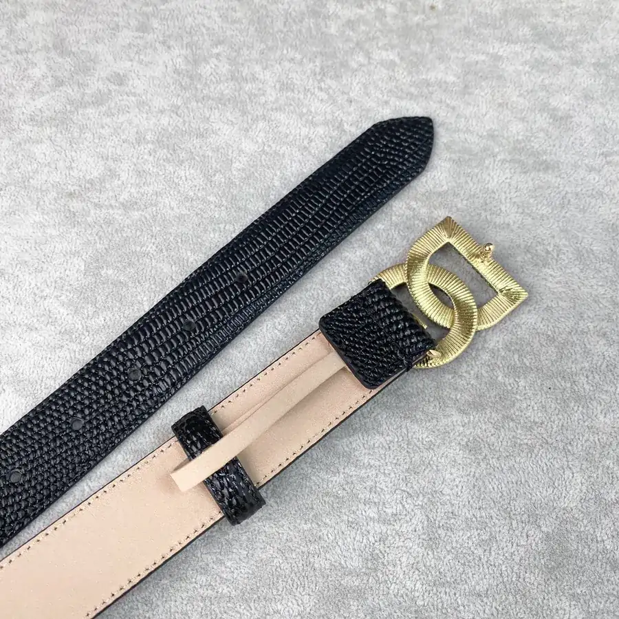 D&G Belt with Precision Brass Hardware and Genuine Crocodile Leather