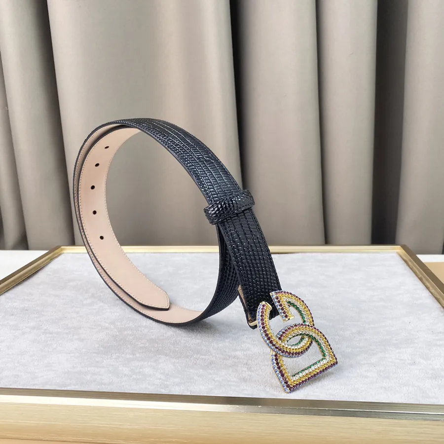 D&G Belt with Precision Brass Hardware and Genuine Crocodile Leather