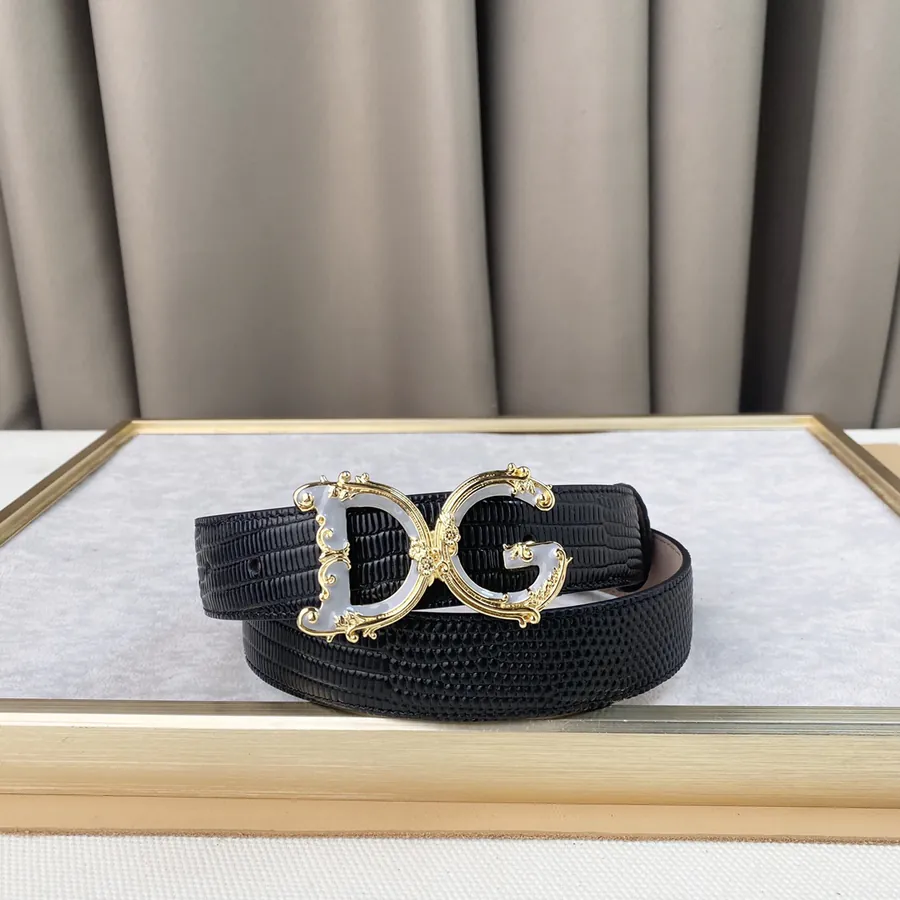 D&G New Belt with Precision Brass Hardware and Grained Calfskin