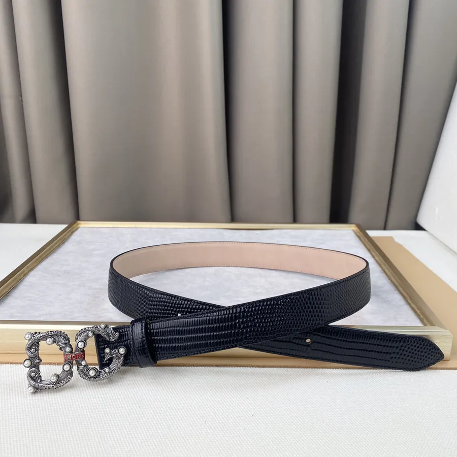 D&G New Belt with Precision Brass Hardware and Grained Calfskin