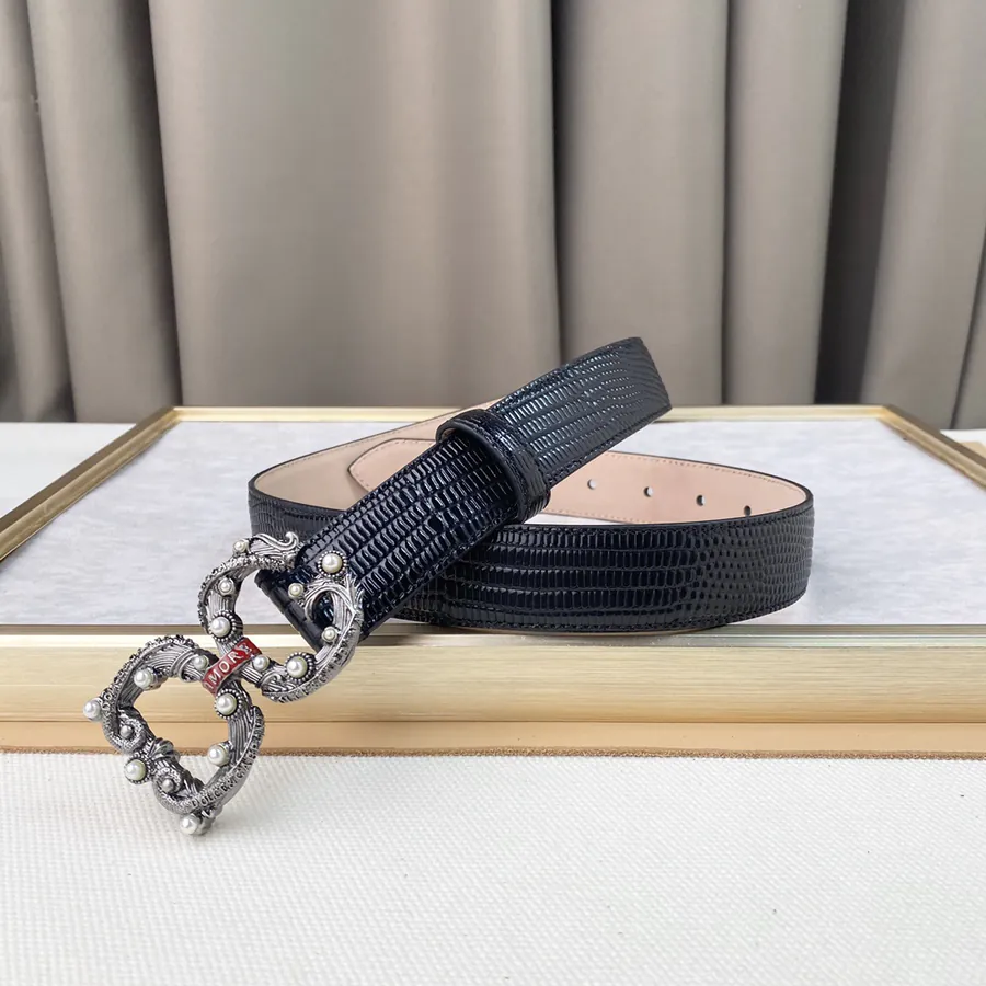 D&G New Belt with Precision Brass Hardware and Grained Calfskin
