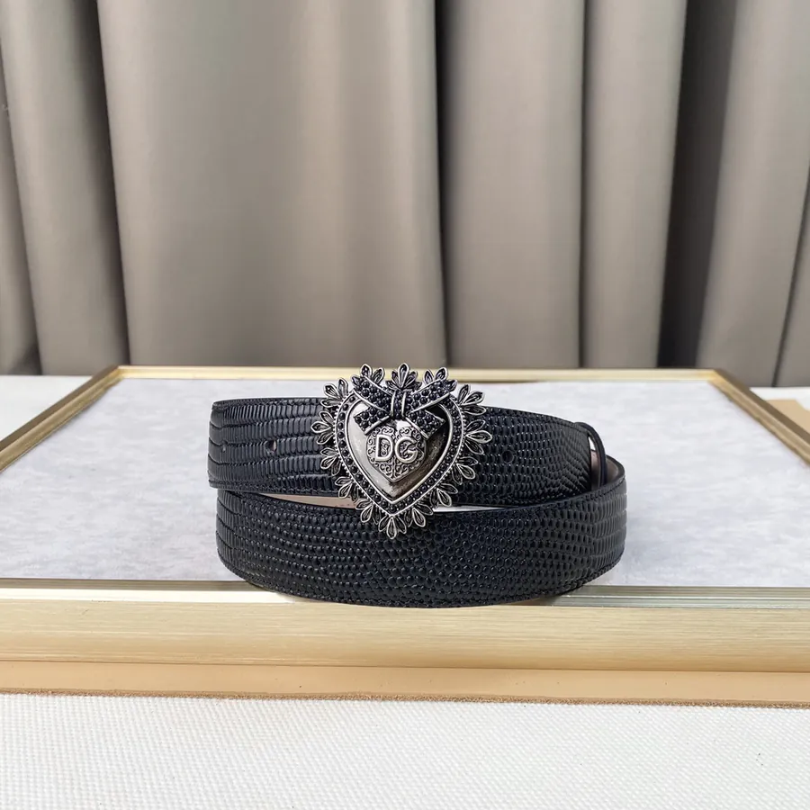 D&G New Belt with Precision Brass Hardware and Grained Calfskin