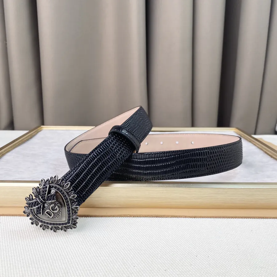 D&G New Belt with Precision Brass Hardware and Grained Calfskin