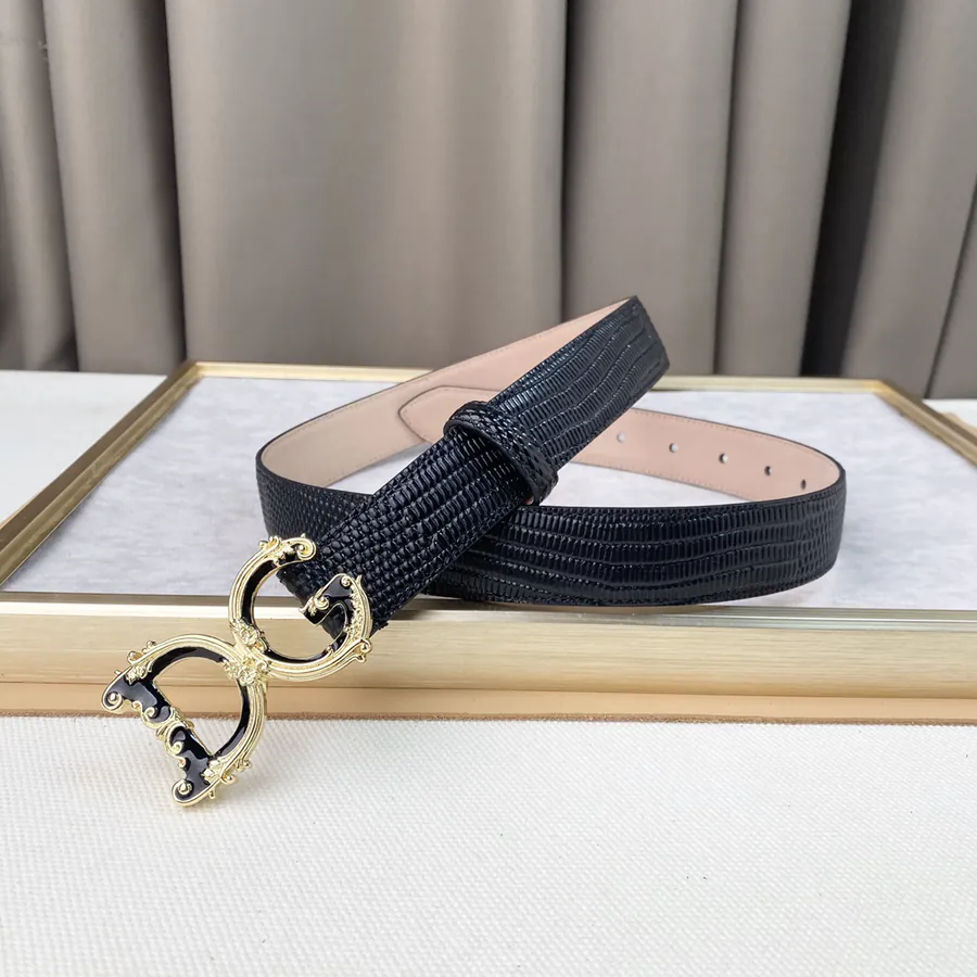 D&G Belt with Precision Brass Hardware, Genuine Alligator Calfskin