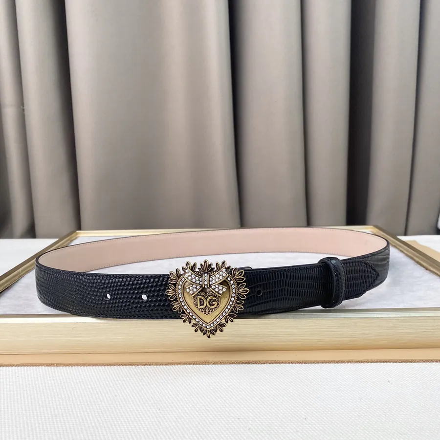 D&G New Belt with Precision Brass Hardware and Grained Calfskin