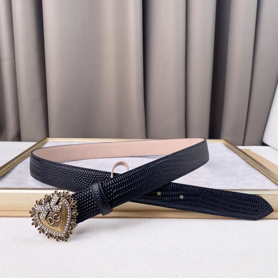 D&G New Belt with Precision Brass Hardware and Grained Calfskin