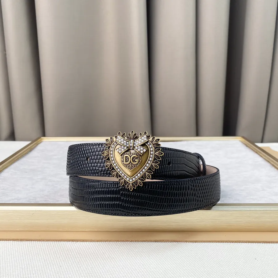 D&G New Belt with Precision Brass Hardware and Grained Calfskin