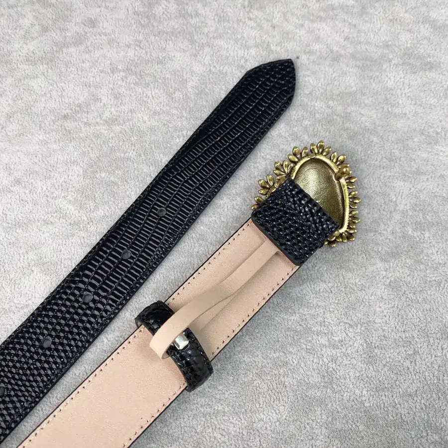 D&G New Belt with Precision Brass Hardware and Grained Calfskin