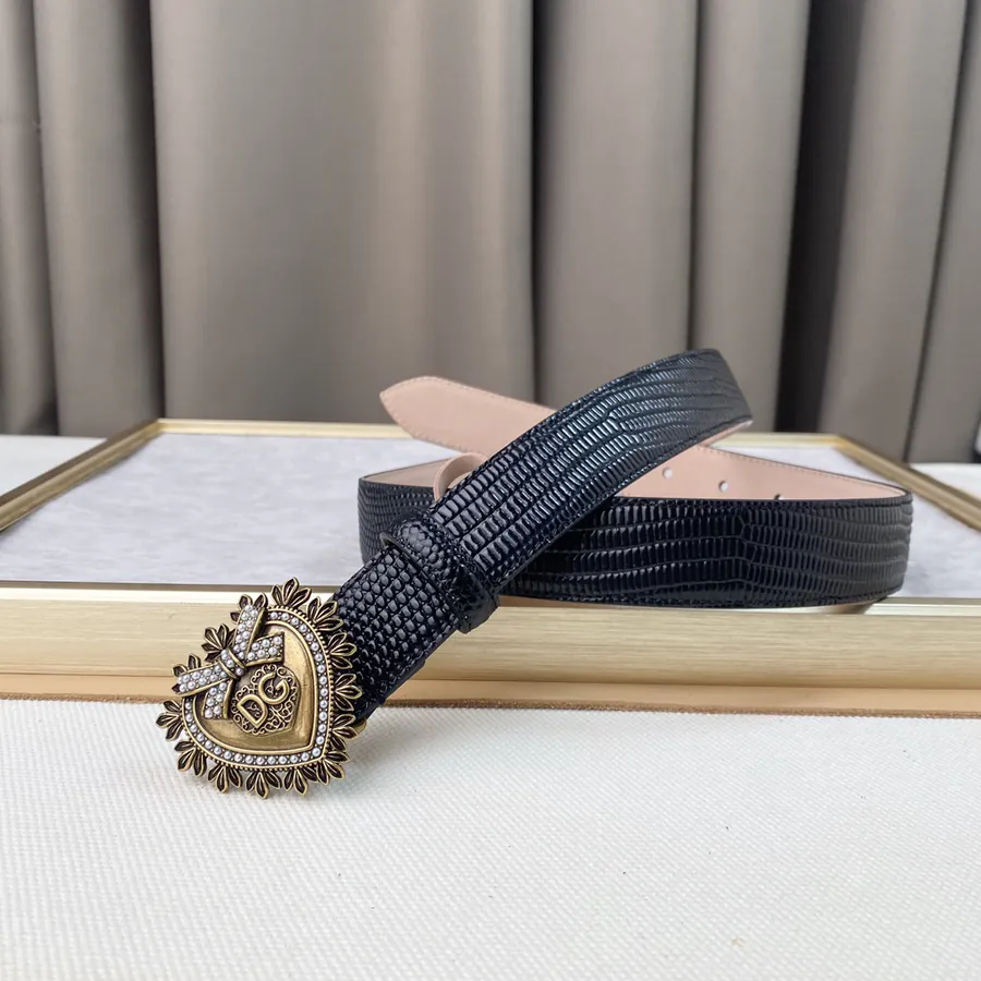 D&G New Belt with Precision Brass Hardware and Grained Calfskin