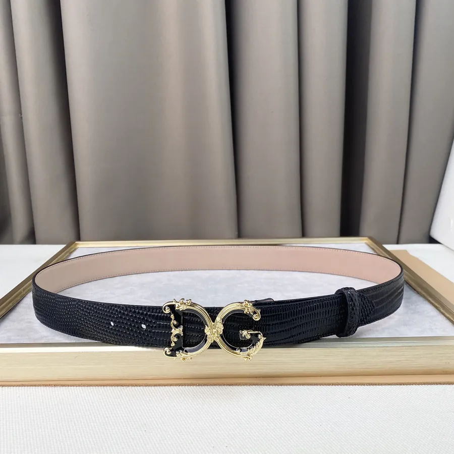 D&G New Belt with Precision Brass Hardware and Grained Calfskin