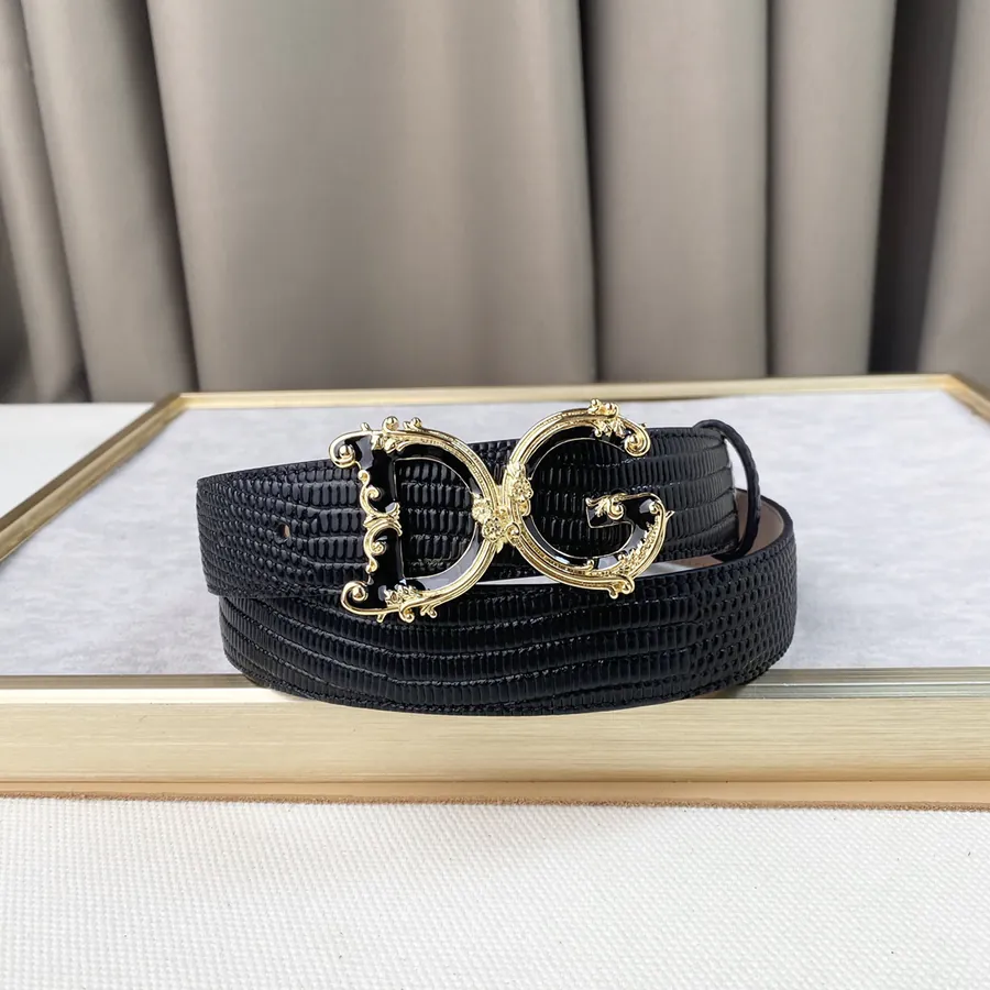 D&G New Belt with Precision Brass Hardware and Grained Calfskin
