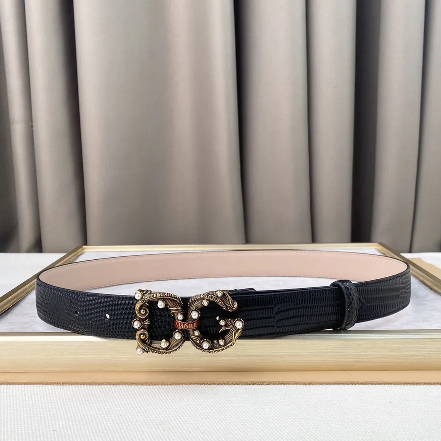 D&G New Belt Handcrafted Brass Hardware, Genuine Alligator Calfskin