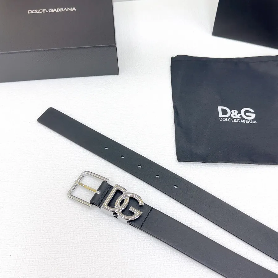 D&G Belt in 3.0cm Width, Genuine Leather, Classic Style