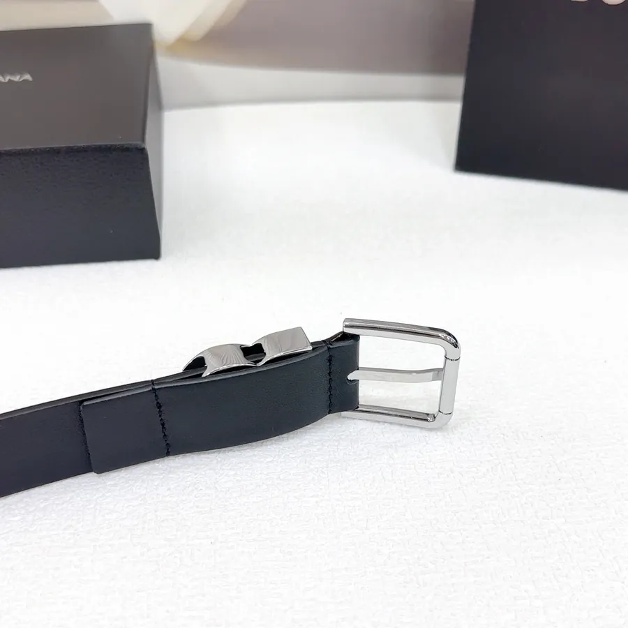 D&G Belt in 3.0cm Width, Genuine Leather, Classic Style