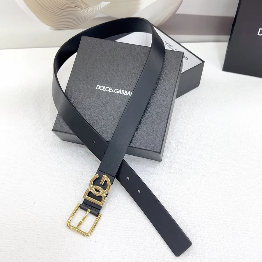 D&G Belt in 3.0cm Width, Premium Full Grain Calfskin