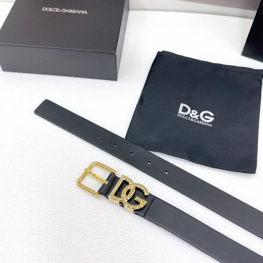 D&G Belt in 3.0cm Width, Premium Full Grain Calfskin