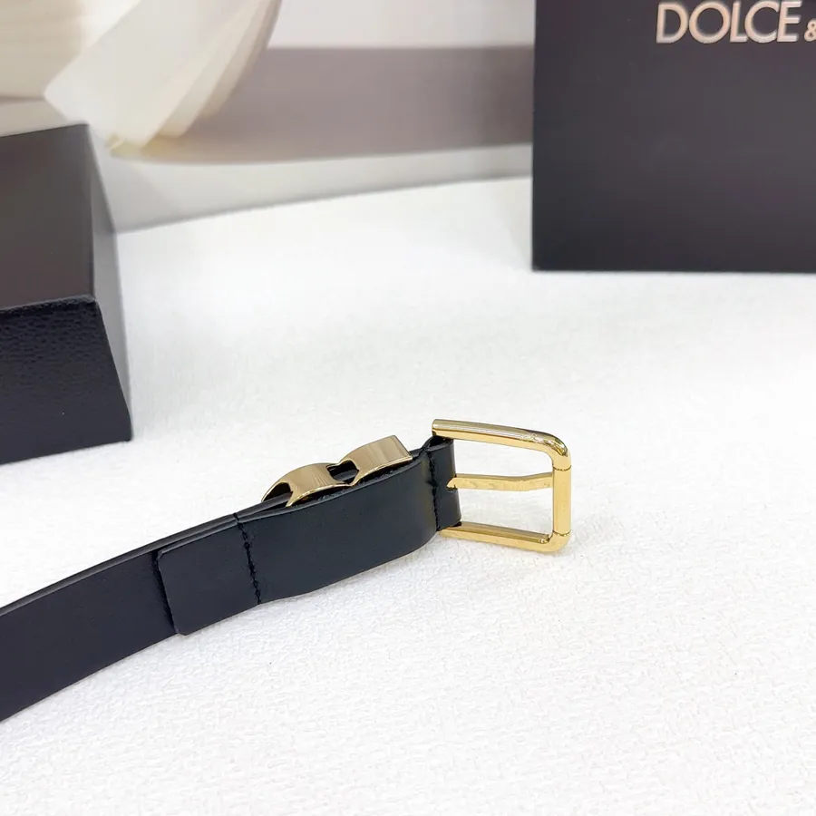 D&G Belt in 3.0cm Width, Premium Full Grain Calfskin