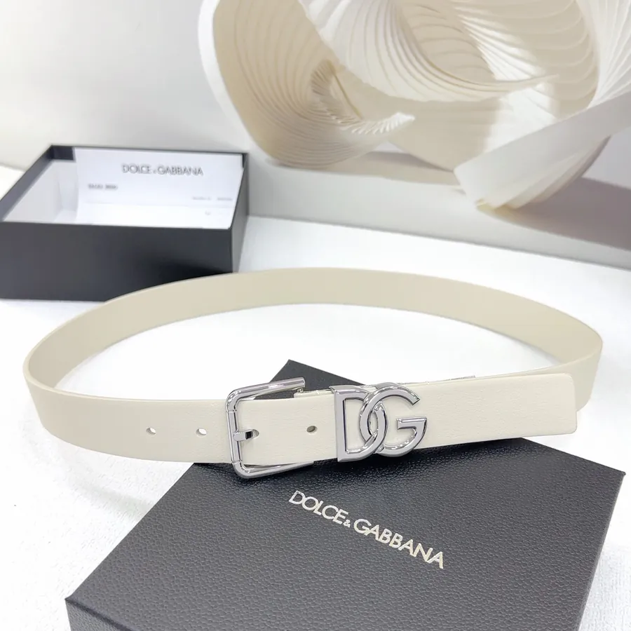 D&G Belt in 3.0cm Width, Premium Full Grain Leather