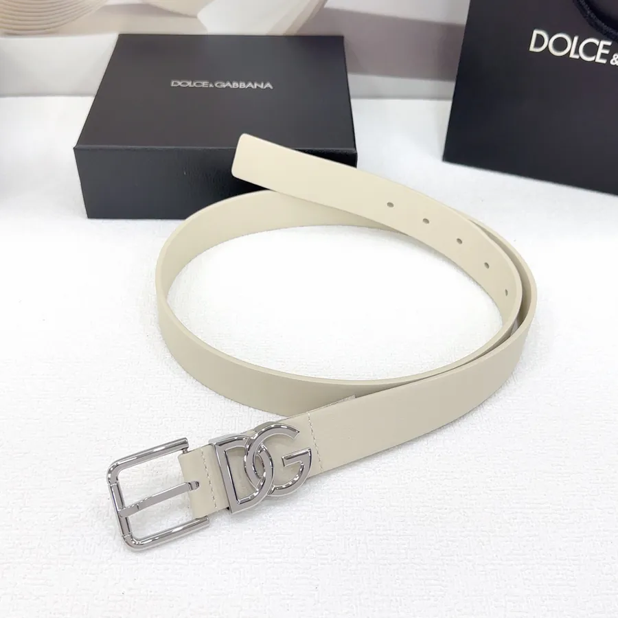 D&G Belt in 3.0cm Width, Premium Full Grain Leather