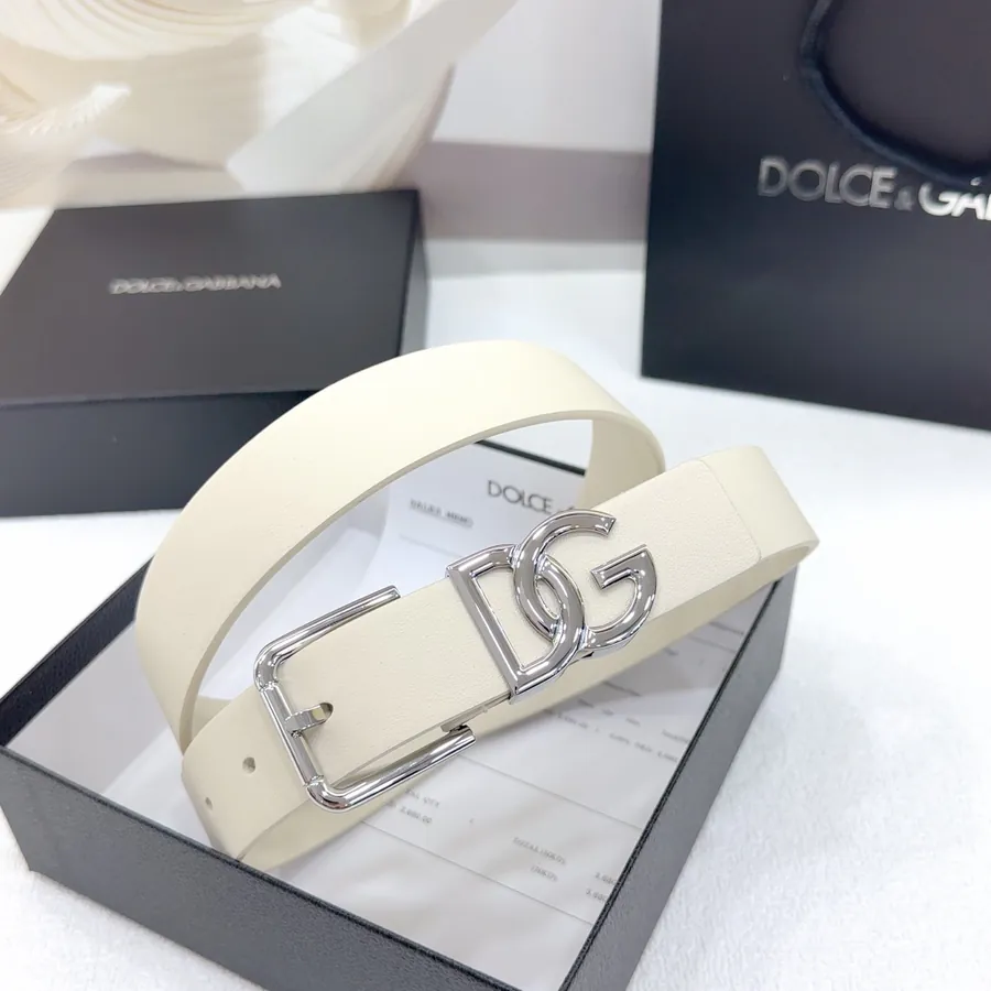 D&G Belt in 3.0cm Width, Premium Full Grain Leather