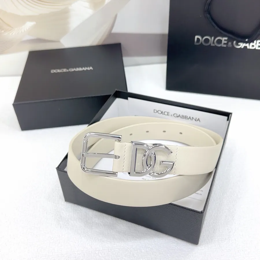 D&G Belt in 3.0cm Width, Premium Full Grain Leather