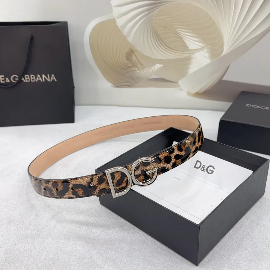 D&G Belt in 3.0cm Width, Premium Full Grain Leather