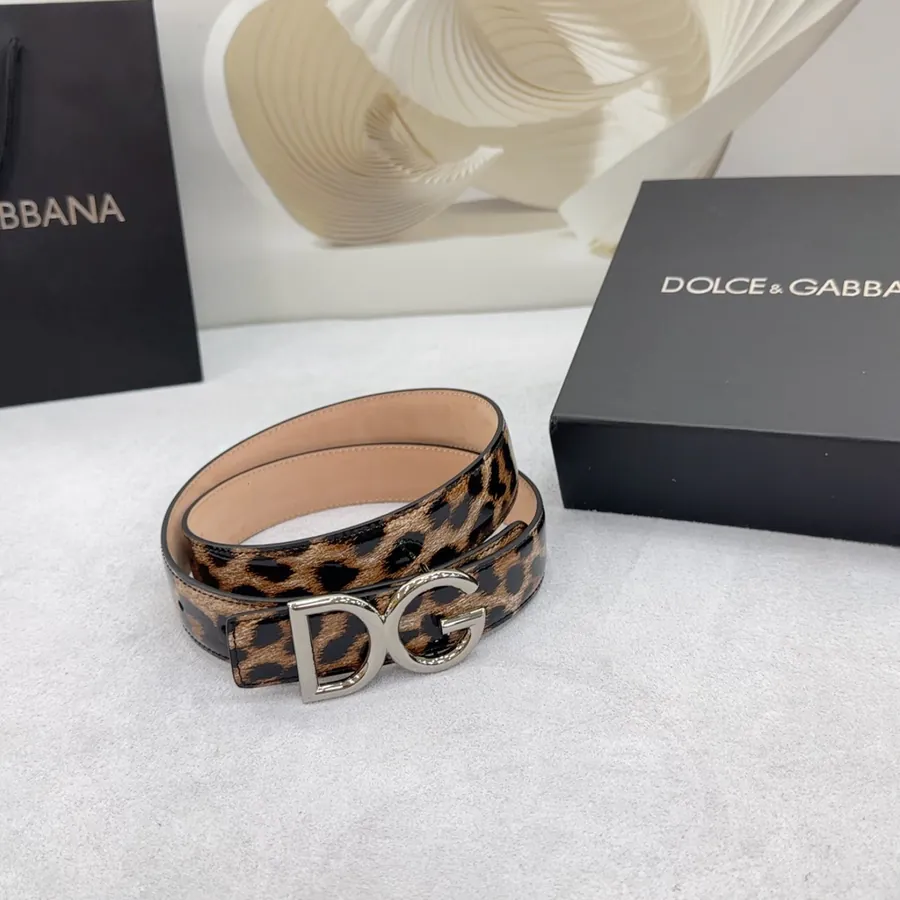 D&G Belt in 3.0cm Width, Premium Full Grain Leather
