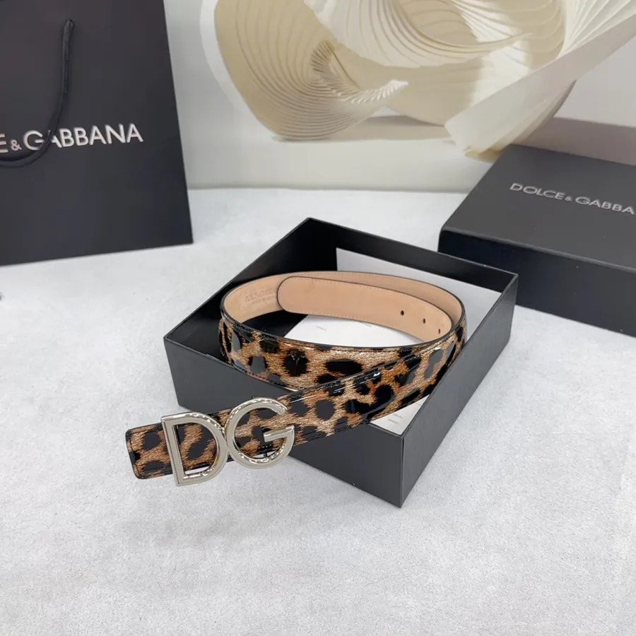 D&G Belt in 3.0cm Width, Premium Full Grain Leather