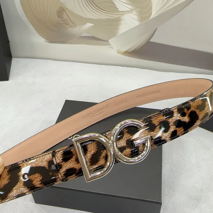D&G Belt in 3.0cm Width, Premium Full Grain Leather