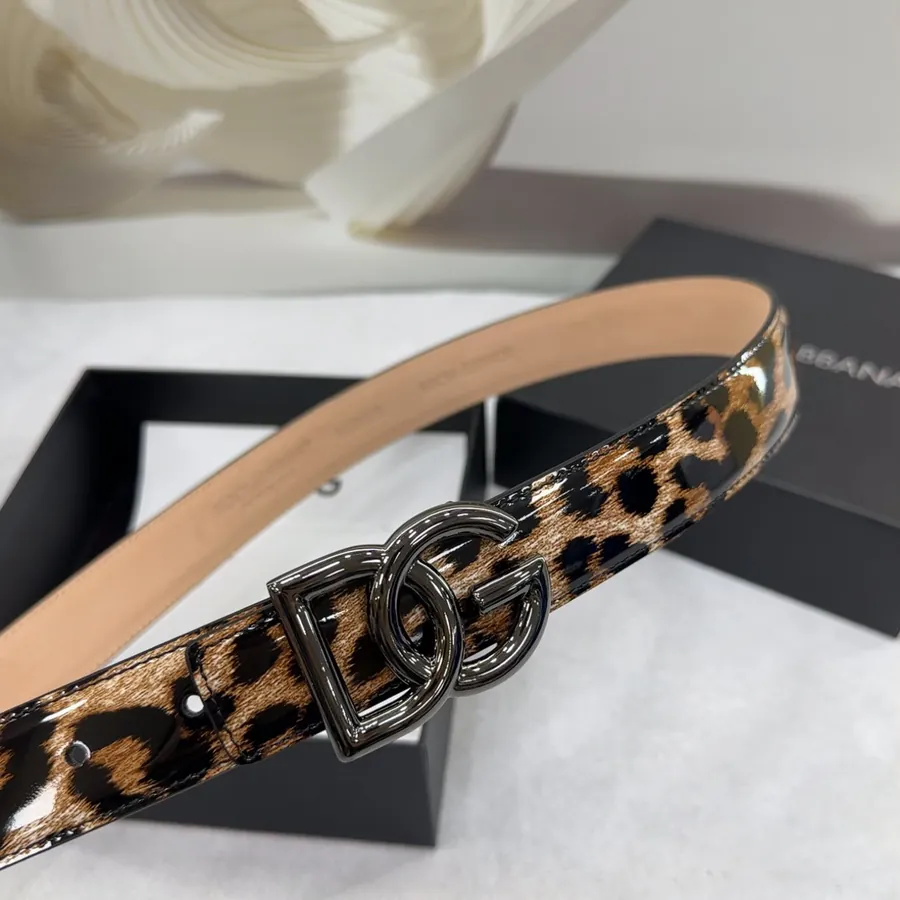 D&G Belt in 3.0cm Width, Double Face Top Grain Leather