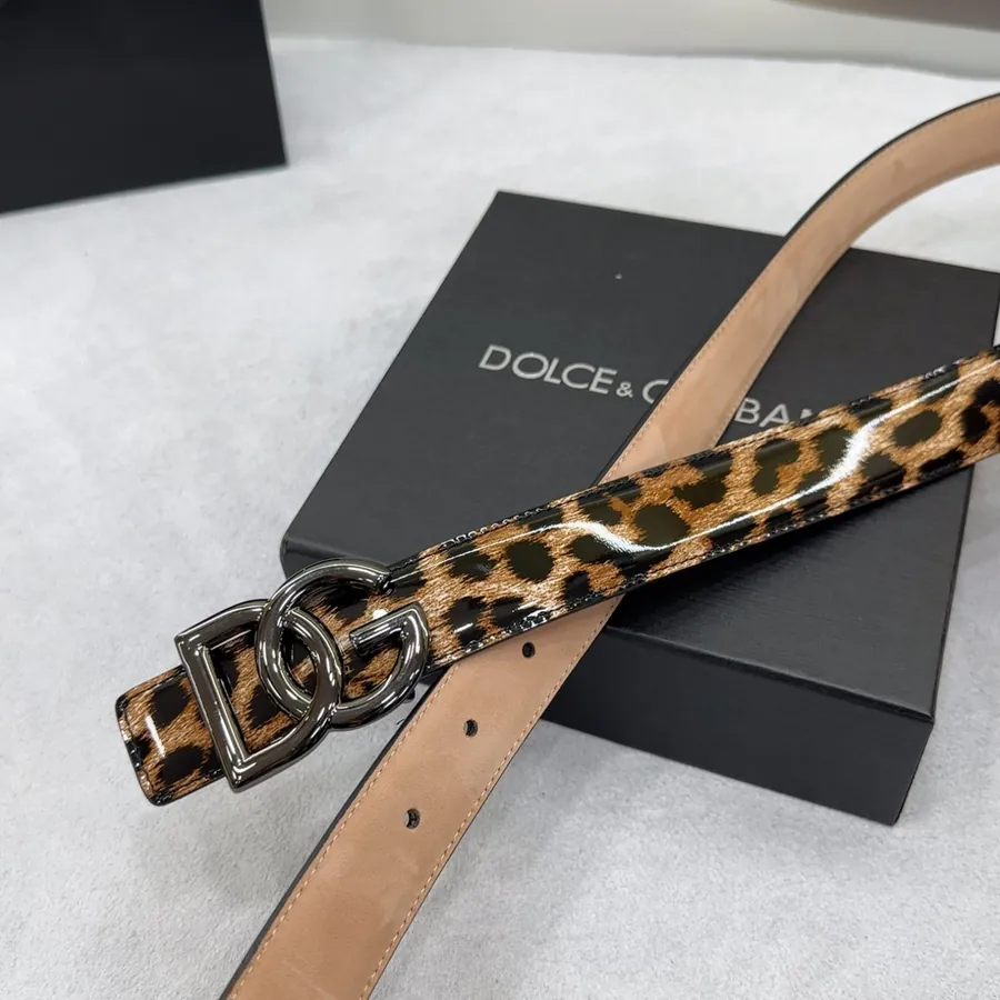 D&G Belt in 3.0cm Width, Double Face Top Grain Leather