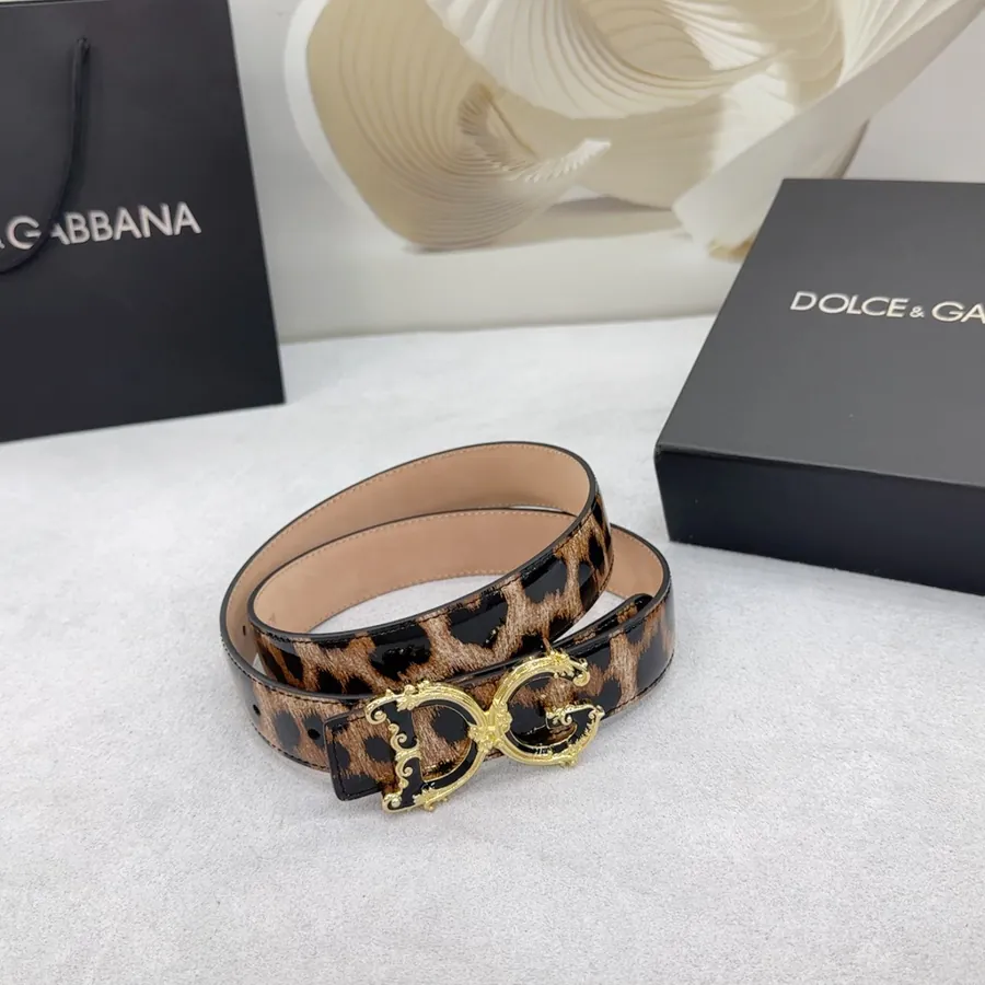 D&G Belt in 3.0cm Width, Double Sided Top Grain Leather