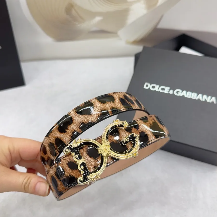 D&G Belt in 3.0cm Width, Double Sided Top Grain Leather