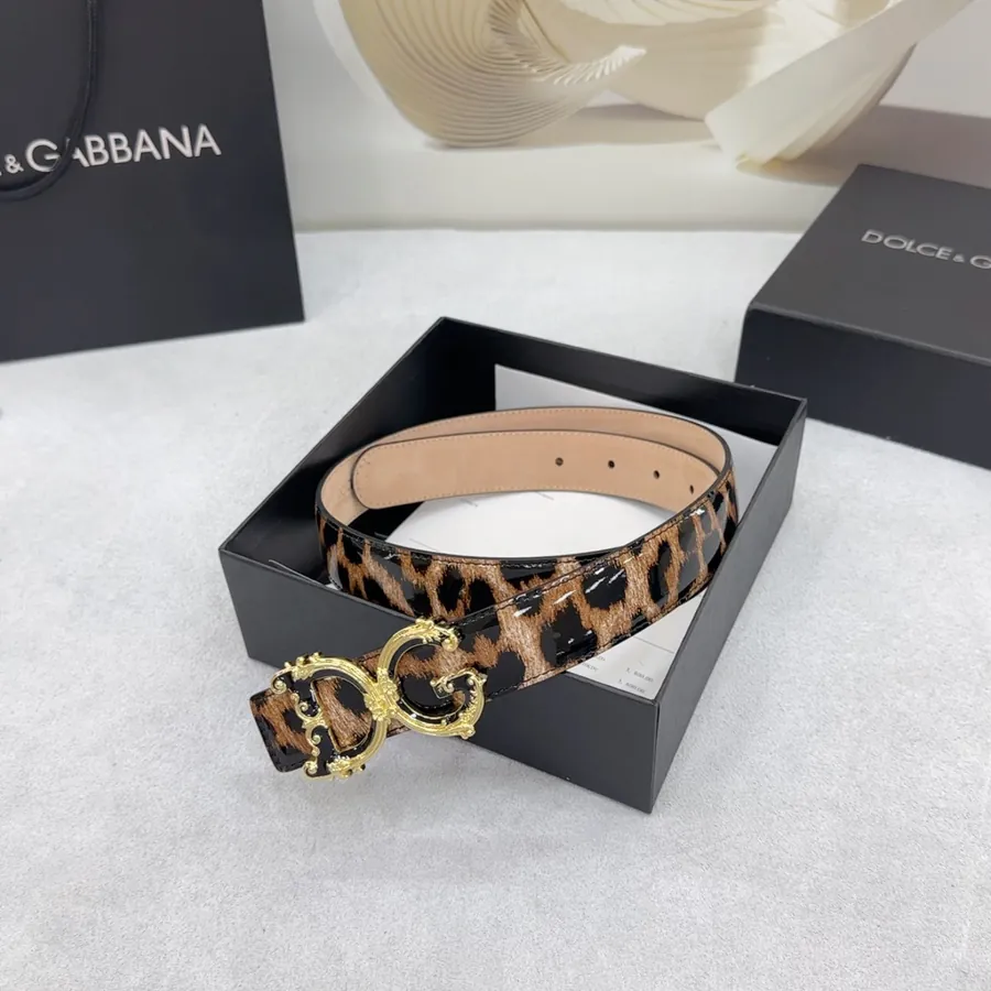 D&G Belt in 3.0cm Width, Double Sided Top Grain Leather