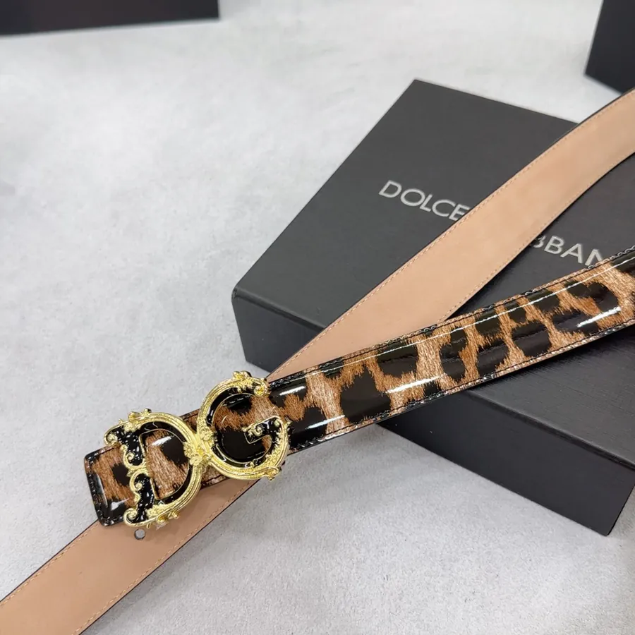 D&G Belt in 3.0cm Width, Double Sided Top Grain Leather
