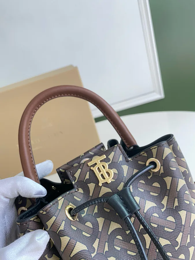 Thomas Burberry Bucket Bag with Soft Structured Shape