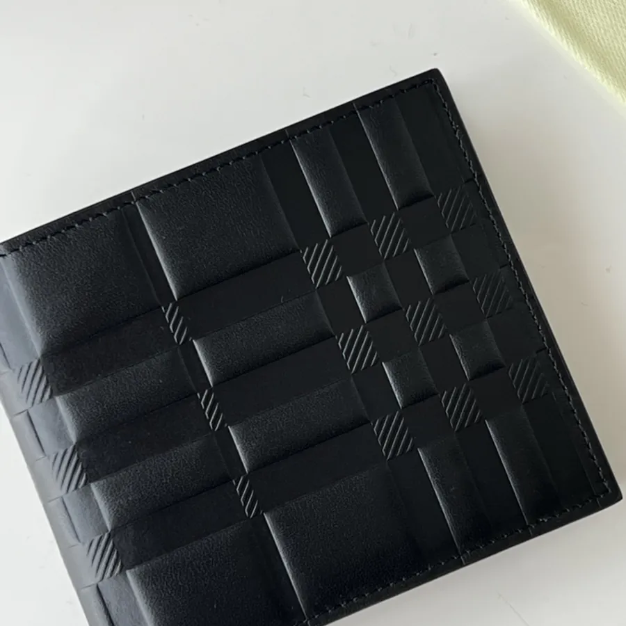 Checkerboard Embossed Leather Wallet from B•Home