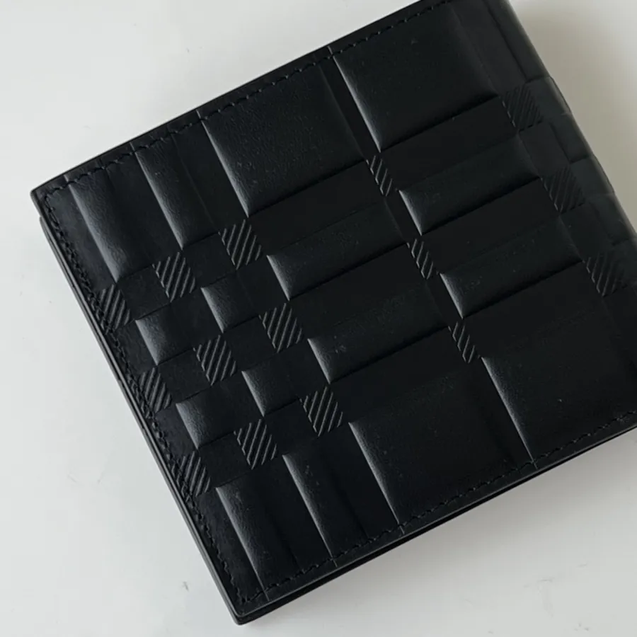 Checkerboard Embossed Leather Wallet from B•Home