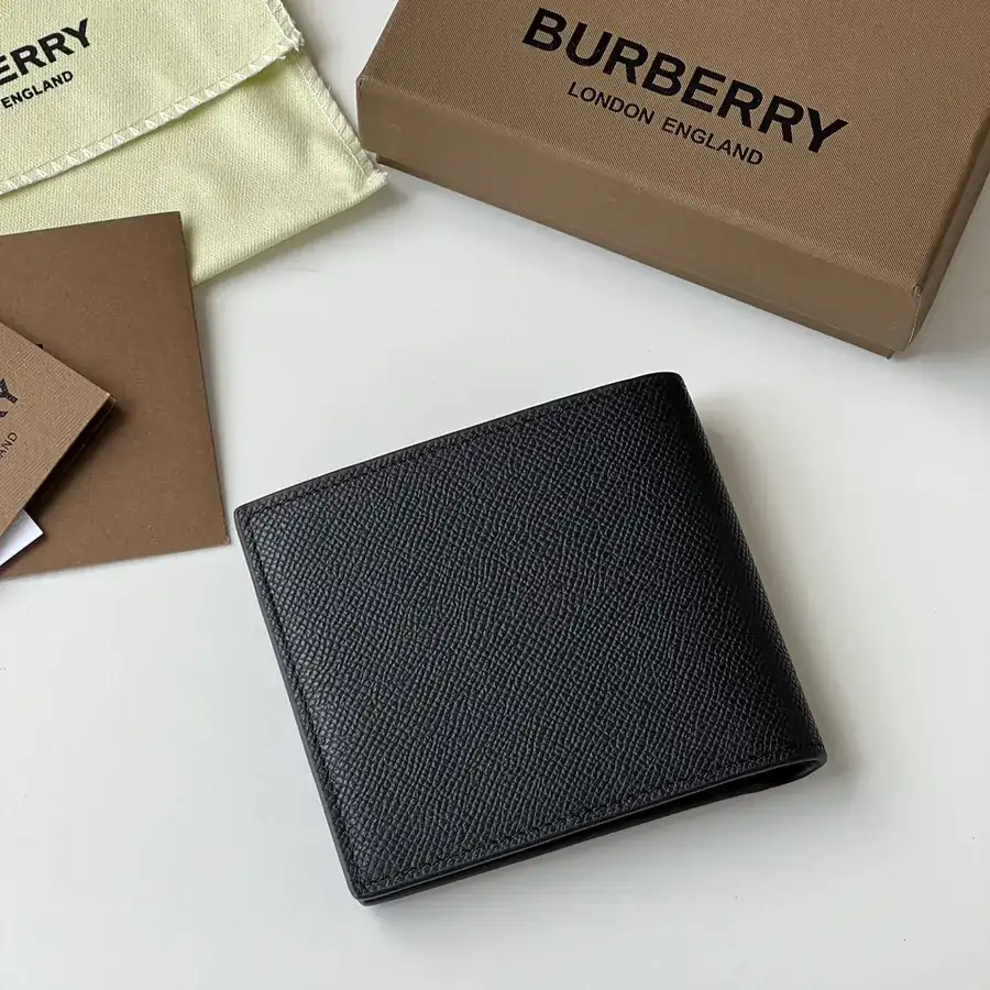 TB Double Wallet in Grained Calfskin and Black Calfskin from B•Home