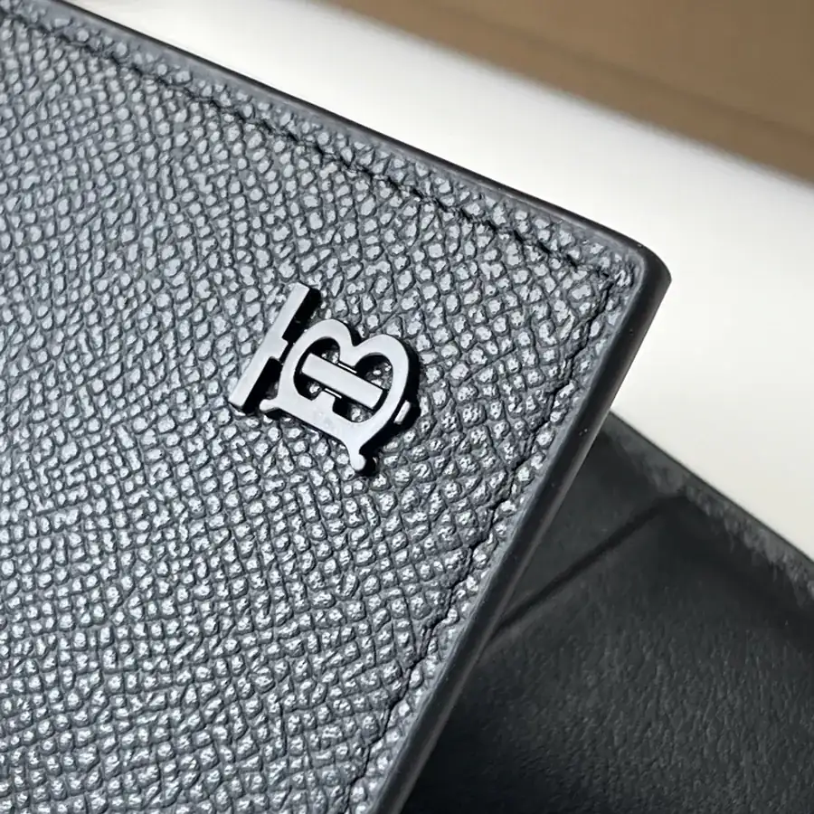 TB Double Wallet in Grained Calfskin and Black Calfskin from B•Home