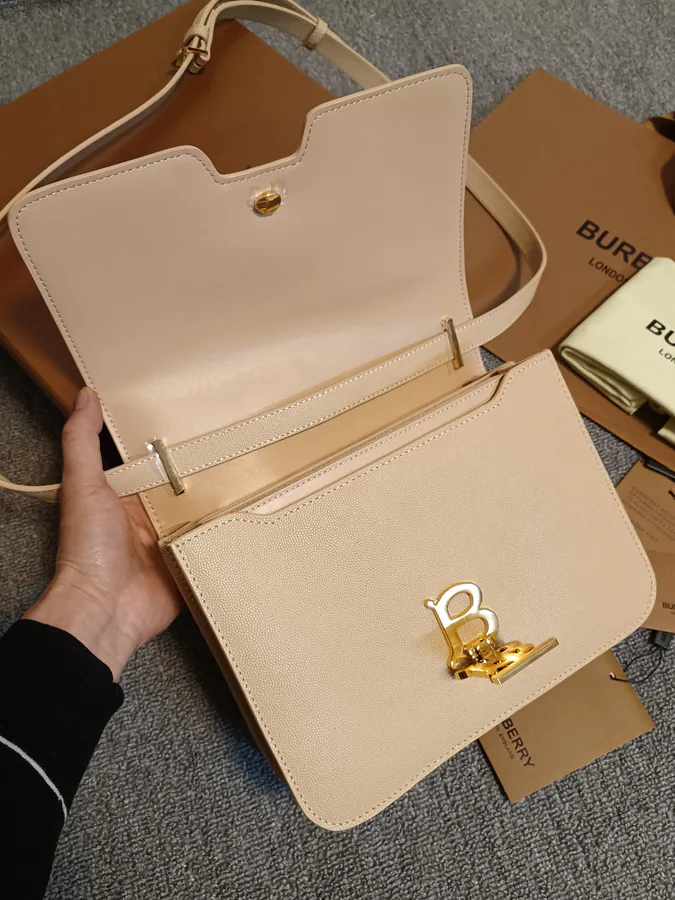Fish Grained Leather Crossbody Bag with Stand Up Silhouette