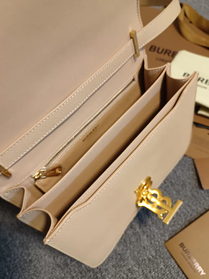 Fish Grained Leather Crossbody Bag with Stand Up Silhouette