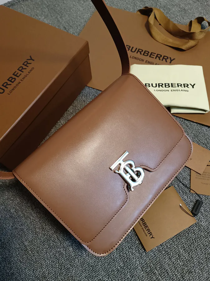 Thomas Bur Exclusive Logo Leather Strap Crossbody Bag Medium
