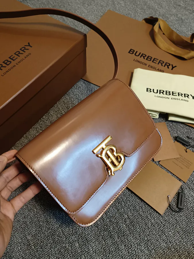B Brand Leather Buckle Tote Standout Design