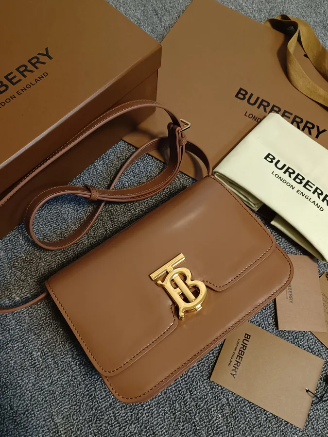 B Brand Leather Buckle Tote Standout Design